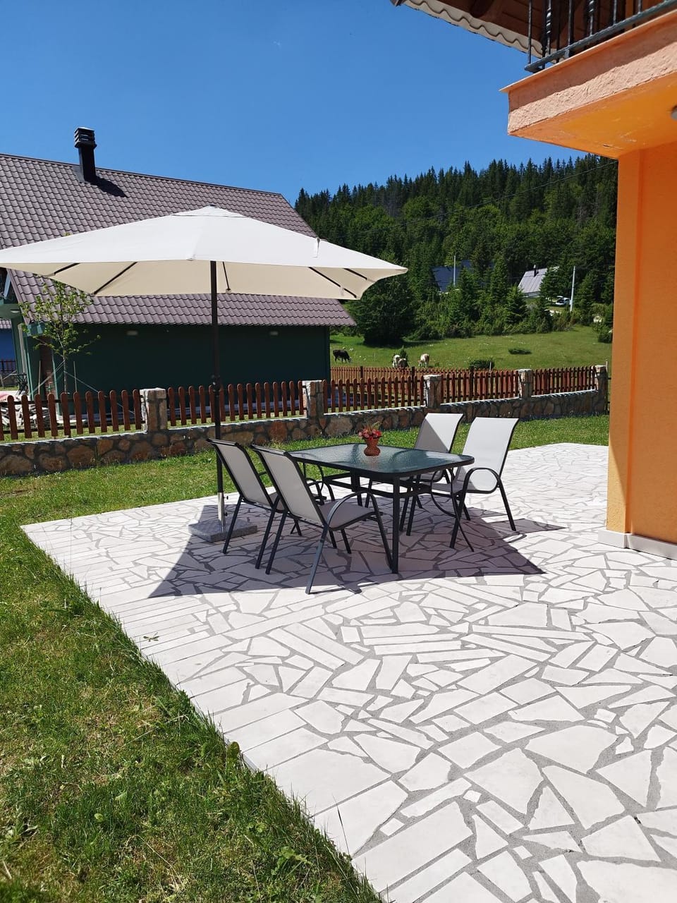 Patio, Natural landscape, Garden view