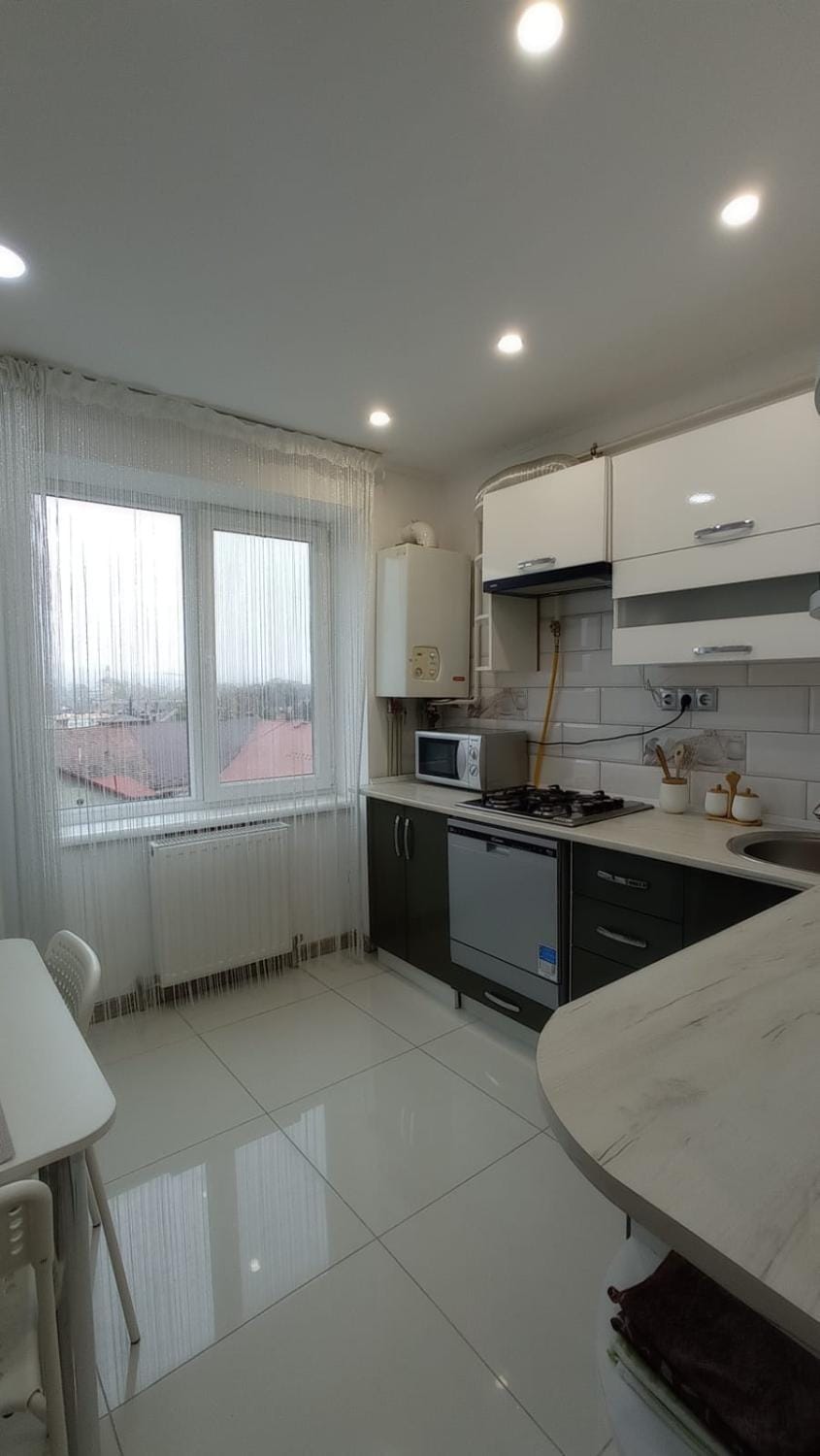 Kitchen or kitchenette, microwave