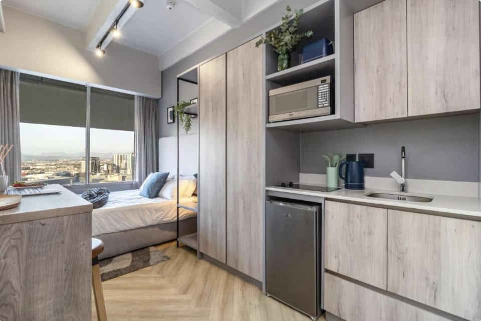 Bed, Living room, Seating area