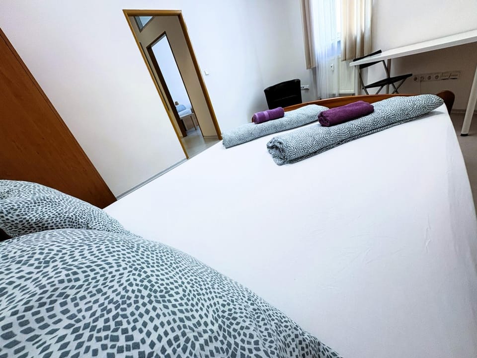 Bed, Seating area, Bedroom, towels, towels, wardrobe