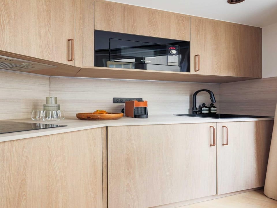 Kitchen or kitchenette, toaster