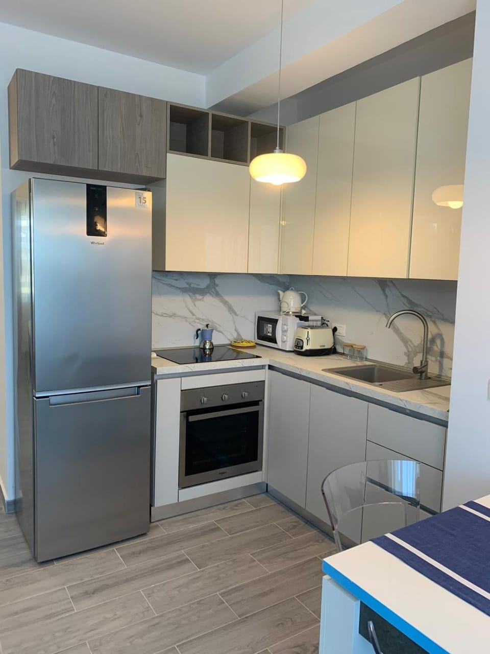 Kitchen or kitchenette, oven, stove, toaster