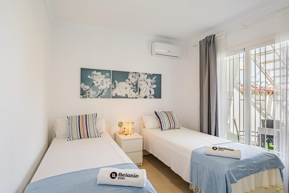Bed, Photo of the whole room, Bedroom, Garden view, towels, wardrobe, air conditioner