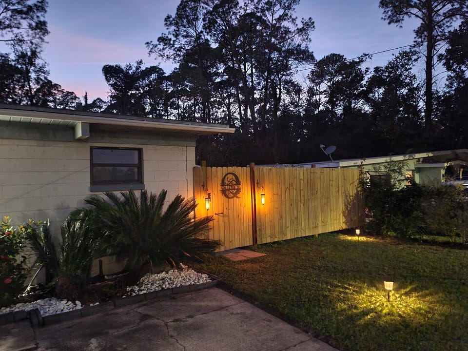 Property building, Night, Garden view