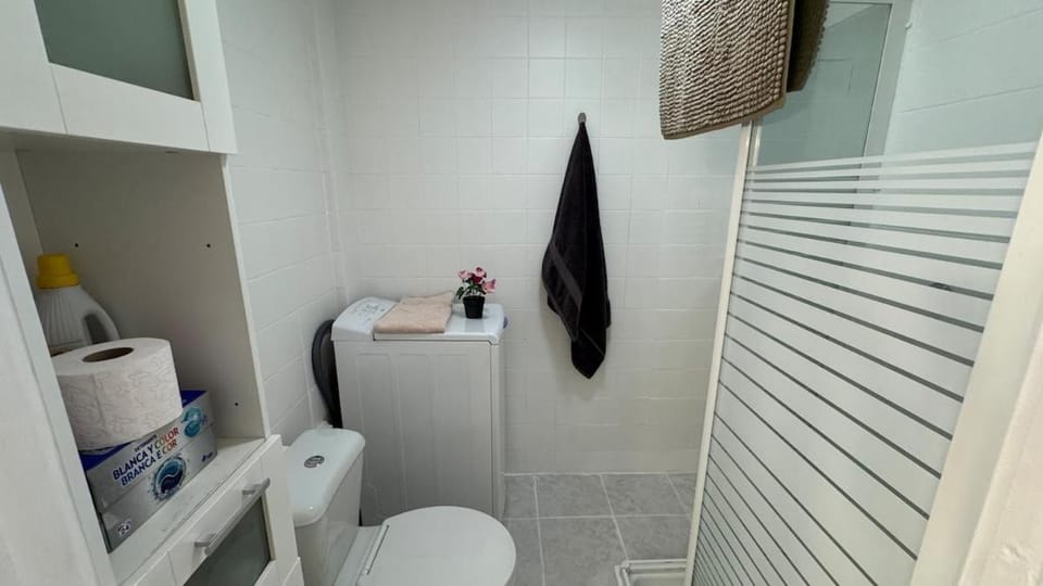 Shower, Toilet, Bathroom, towels, washing machine