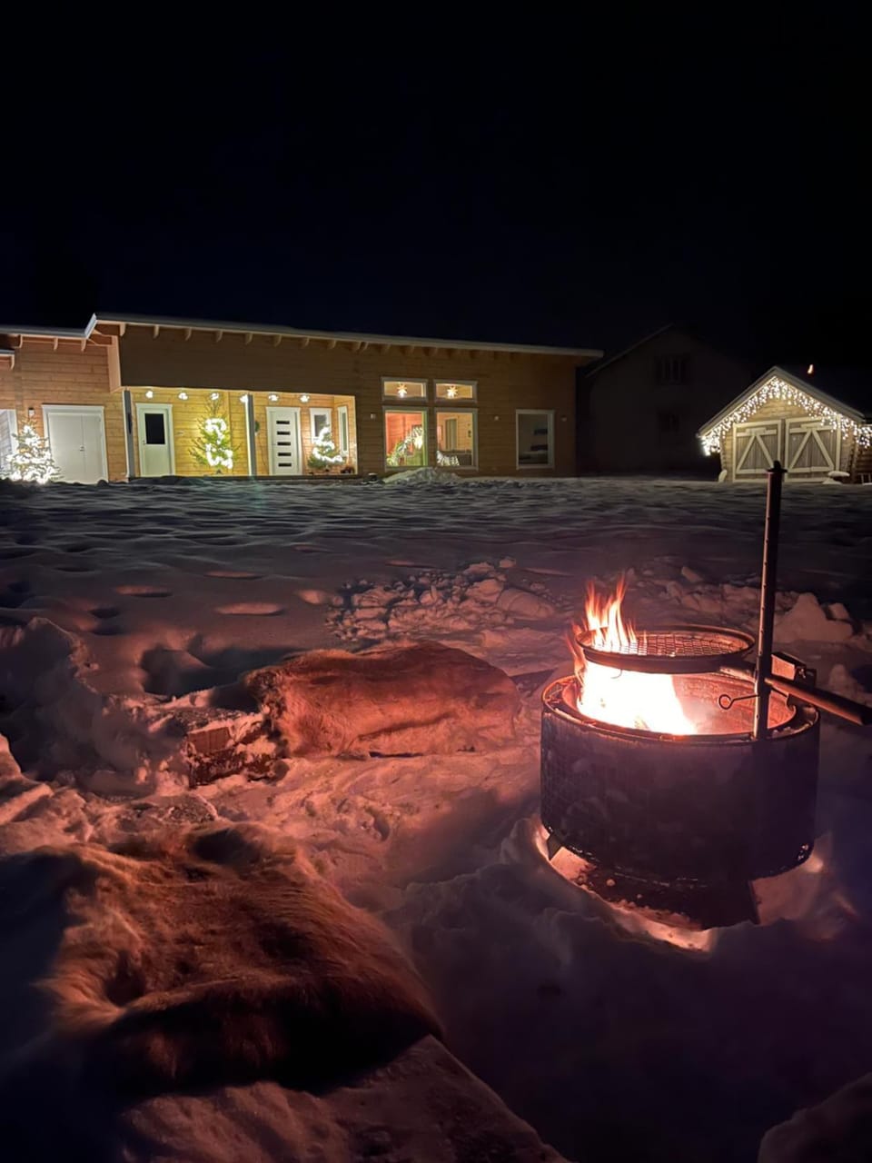 Property building, Night, Natural landscape, Winter
