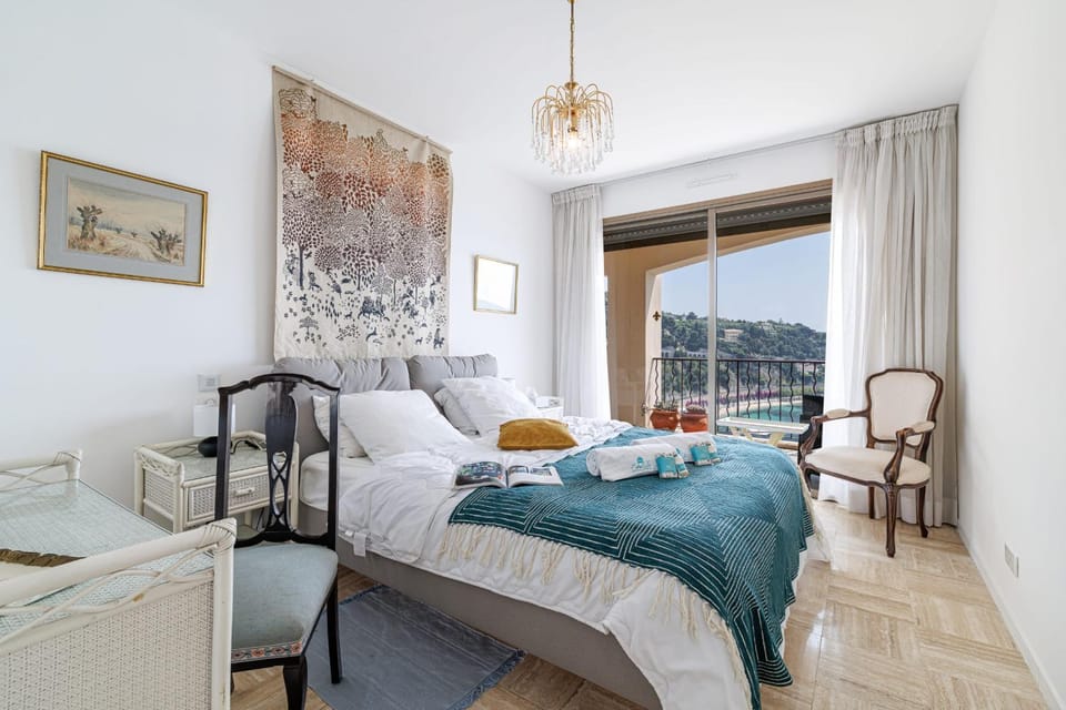 MY CASA - VILLEFRANCHE RESTANQUES - Panoramic sea view 2 bedrooms Swimming pool Apartment in Villefranche-sur-Mer