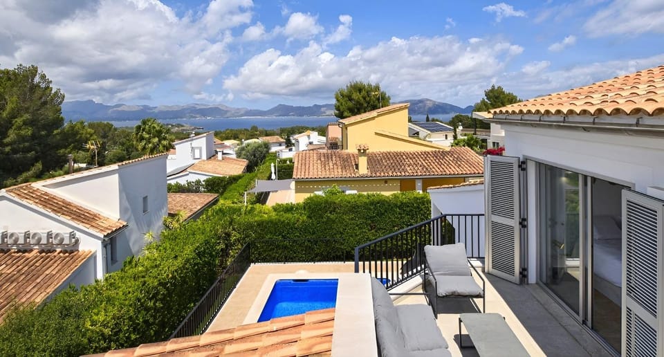 Property building, Living room, Swimming pool