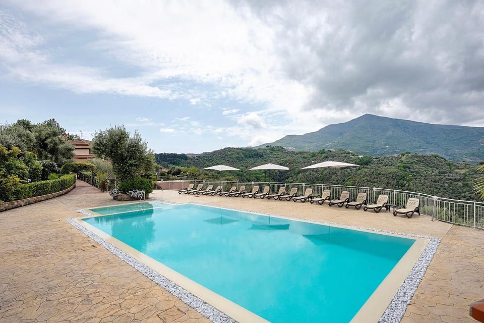Property building, Living room, Swimming pool
