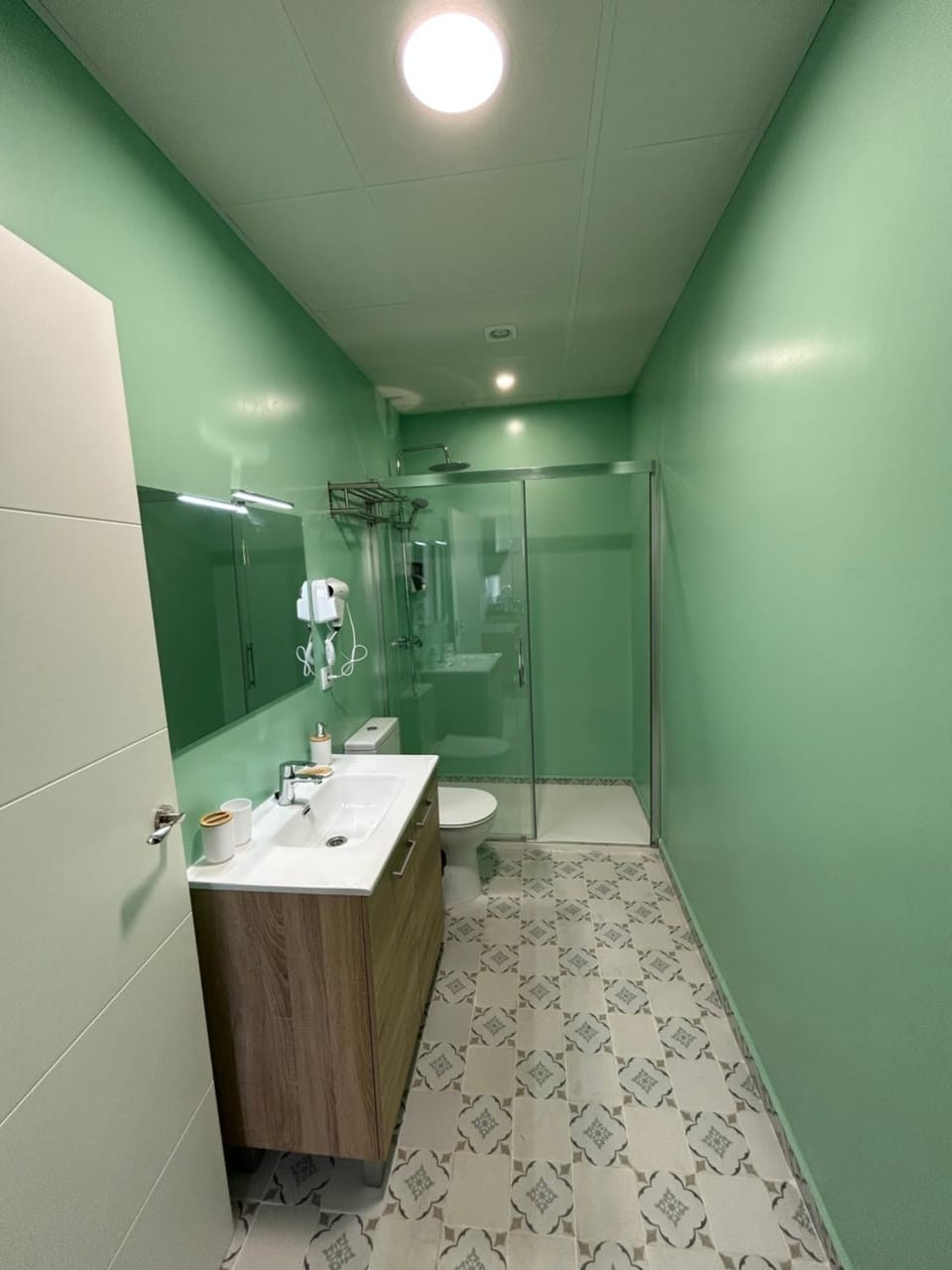 Shower, Toilet, Bathroom, hair dryier