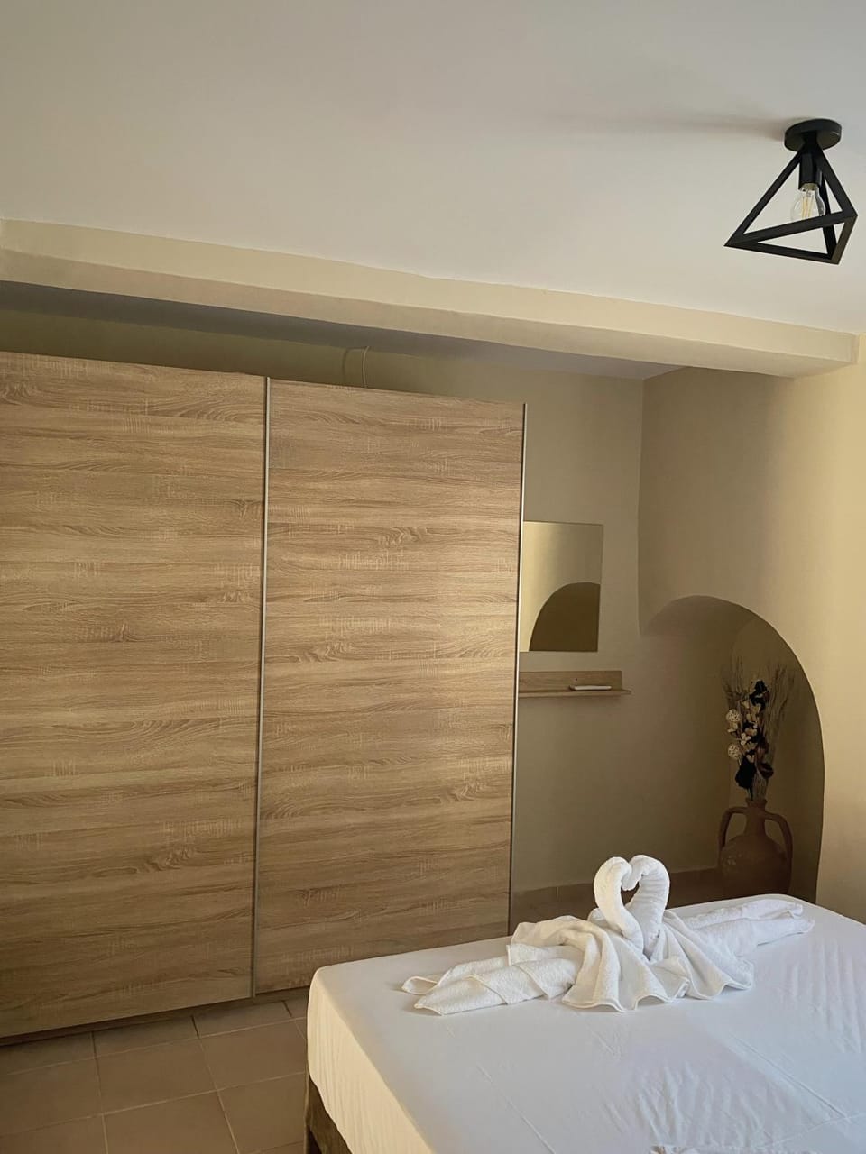 Bed, Photo of the whole room, Bedroom, towels, wardrobe