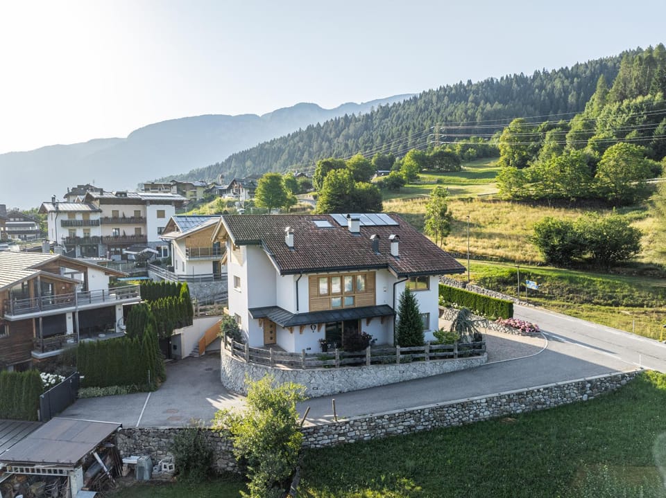 Property building, Natural landscape, Bird's eye view, Mountain view