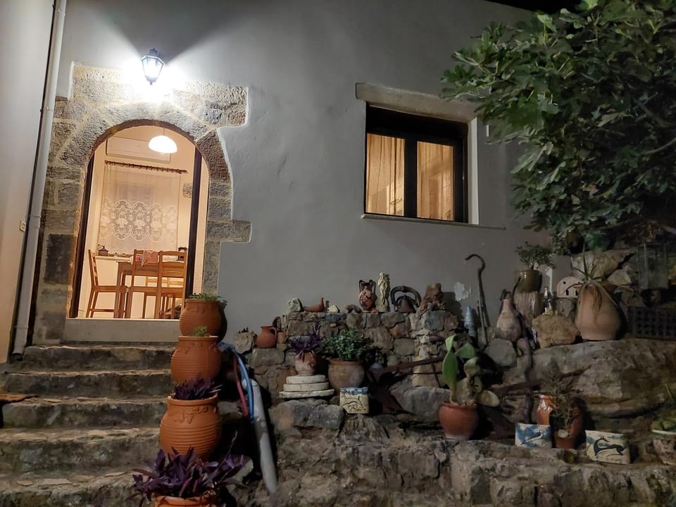 Property building, Night, Garden