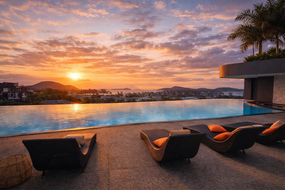 Swimming pool, Sunset