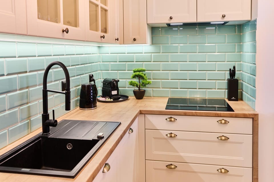 Kitchen or kitchenette, Breakfast, Lunch, dishwasher, stove