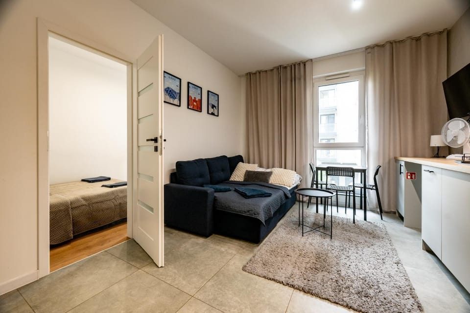 Work and Rest Apartment by Fengshui4u, przy Piotrkowskiej, coworking, siłownia, nowy budynek Apartment in Poland
