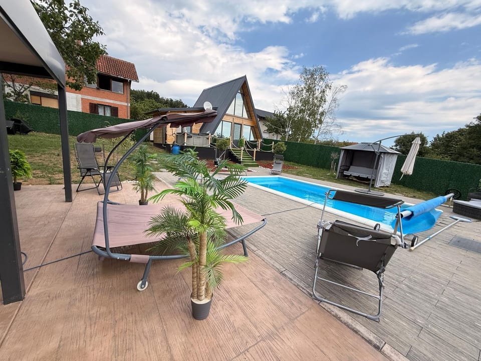 A-Frame Wellness Villa with Private Pool, Sauna & Jacuzzi near Belgrade Villa in Serbia