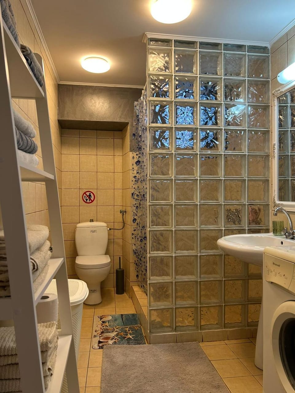 Shower, Toilet, Bathroom, towels, washing machine