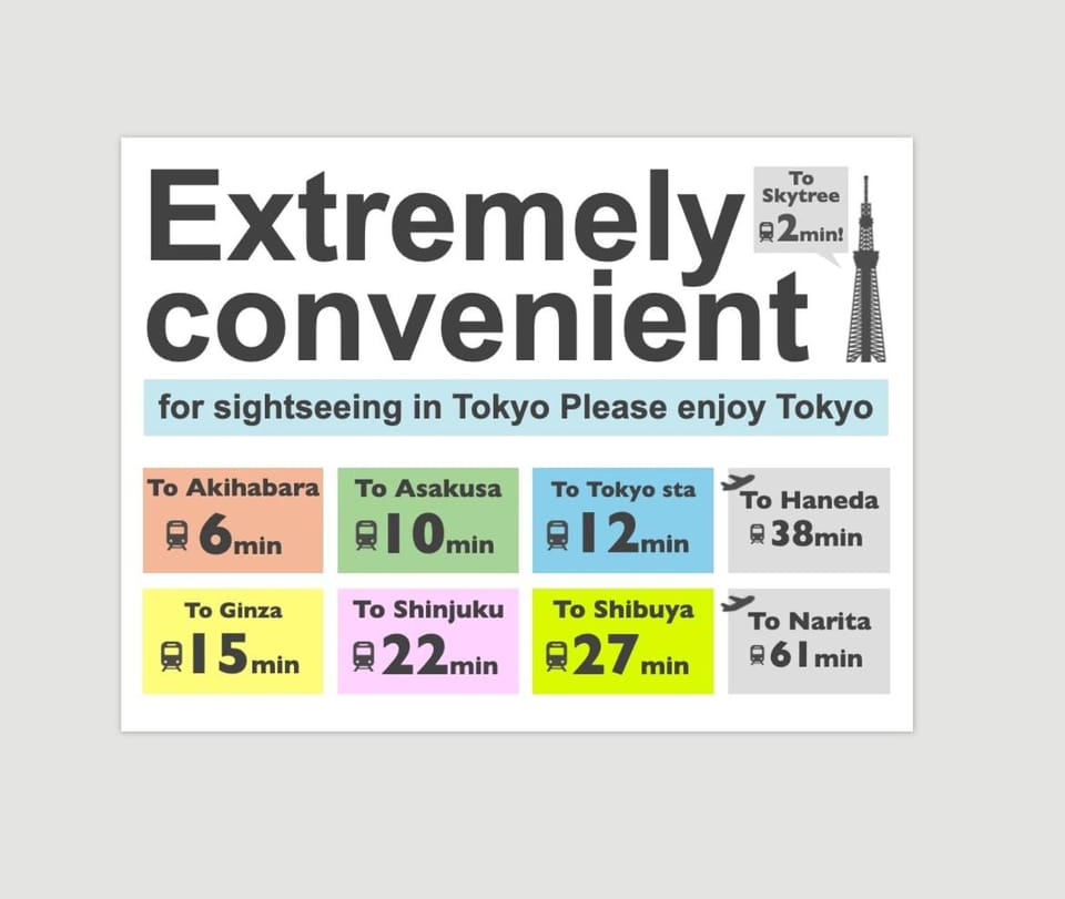 Central Tokyo,Skytree 2min by train,Akihabara 6min,Asakusa 10min,Shinjuku 22min direct access for each House in Japan