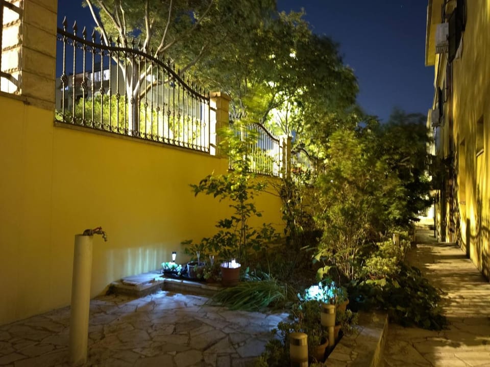 Property building, Night, Garden, Garden view