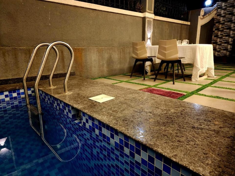 Patio, Night, Pool view, Swimming pool