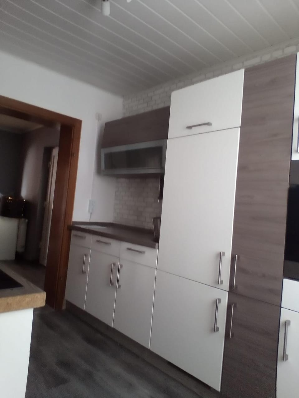 Kitchen or kitchenette, oven