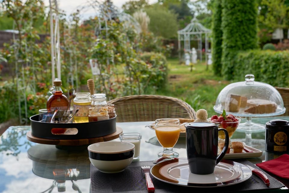 Garden, Food and drinks, Dining area, Garden view, Breakfast, Continental breakfast