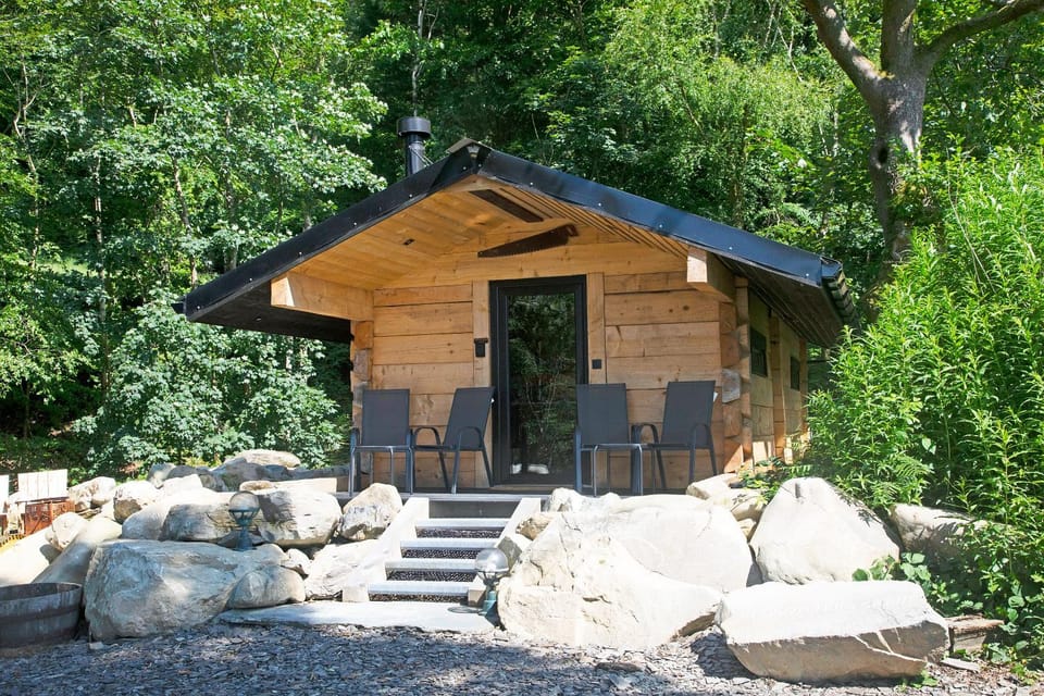 Woodcutters' Cabin Authentic Log Cabin Talybont Aberystwyth SY245DW Cabin in Wales