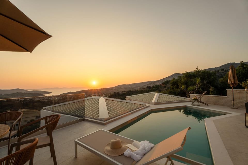 View (from property/room), Pool view, Swimming pool, Sunset, sunbed