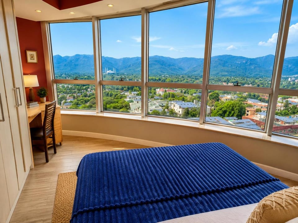 Bed, Natural landscape, View (from property/room), Photo of the whole room, Bedroom, Mountain view