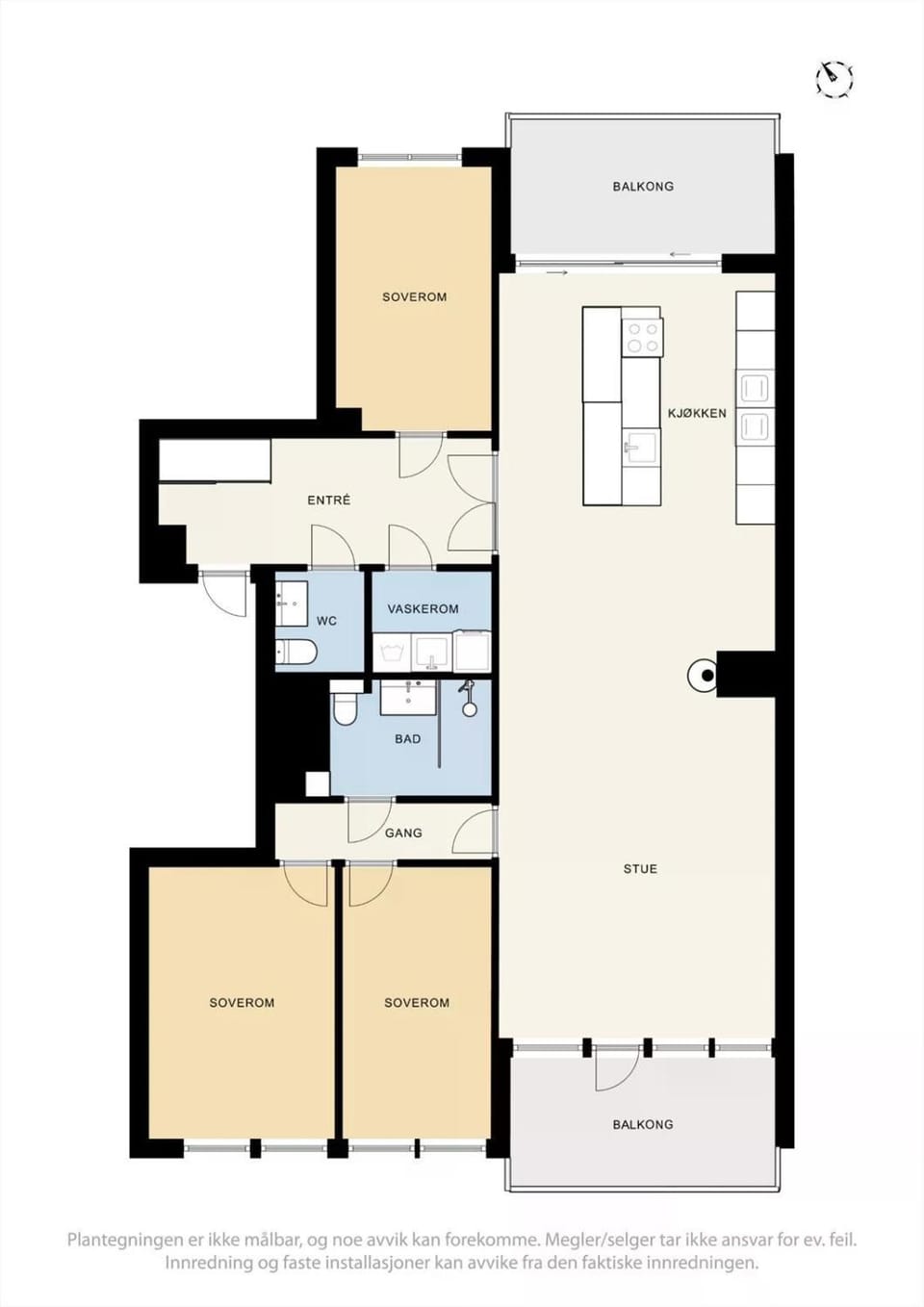 Newly renovated exclusive big apartment, city center, 3 bedrooms, 2 bathrooms with WC and more Apartment in Norway