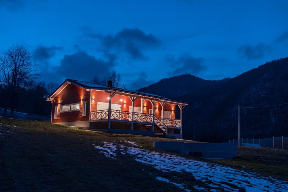 Property building, Night, Natural landscape, Mountain view