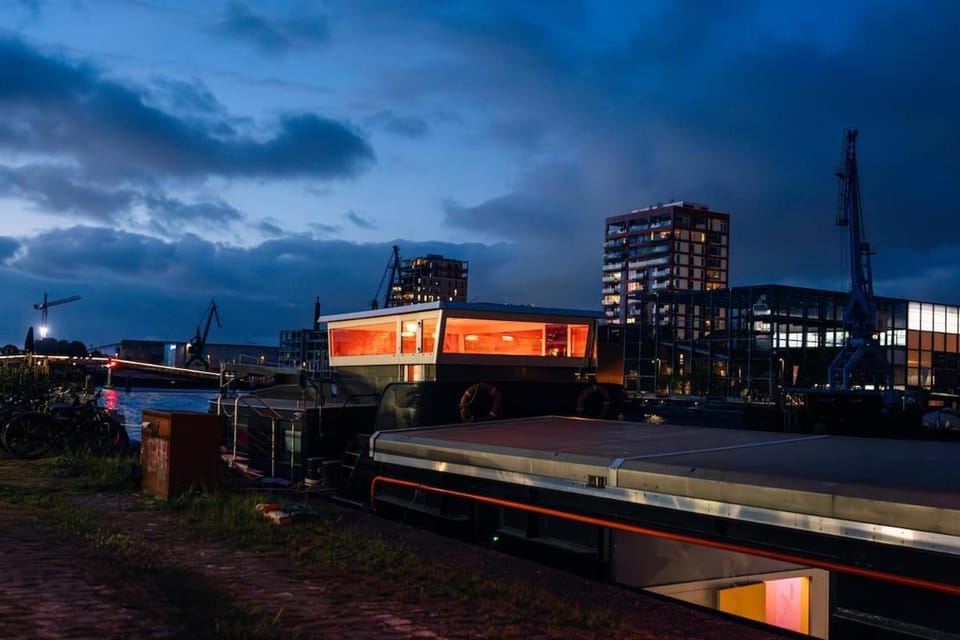 Cyberdeck for big groups Docked boat in Ghent