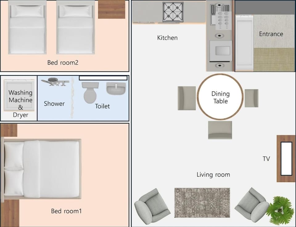 Kiki house 2 bed room apartment FreeParking close to Seongsu DDP 6min to Metro Apartment in Seoul