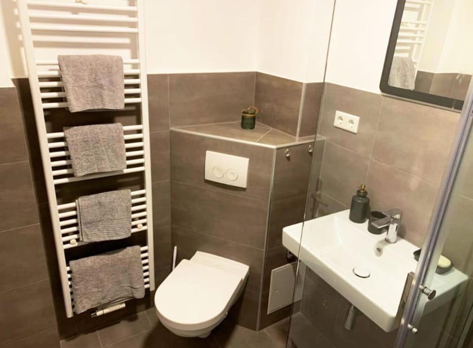 Toilet, Bathroom, towels