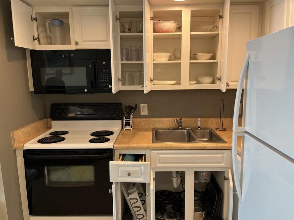 Kitchen or kitchenette, dishwasher, oven