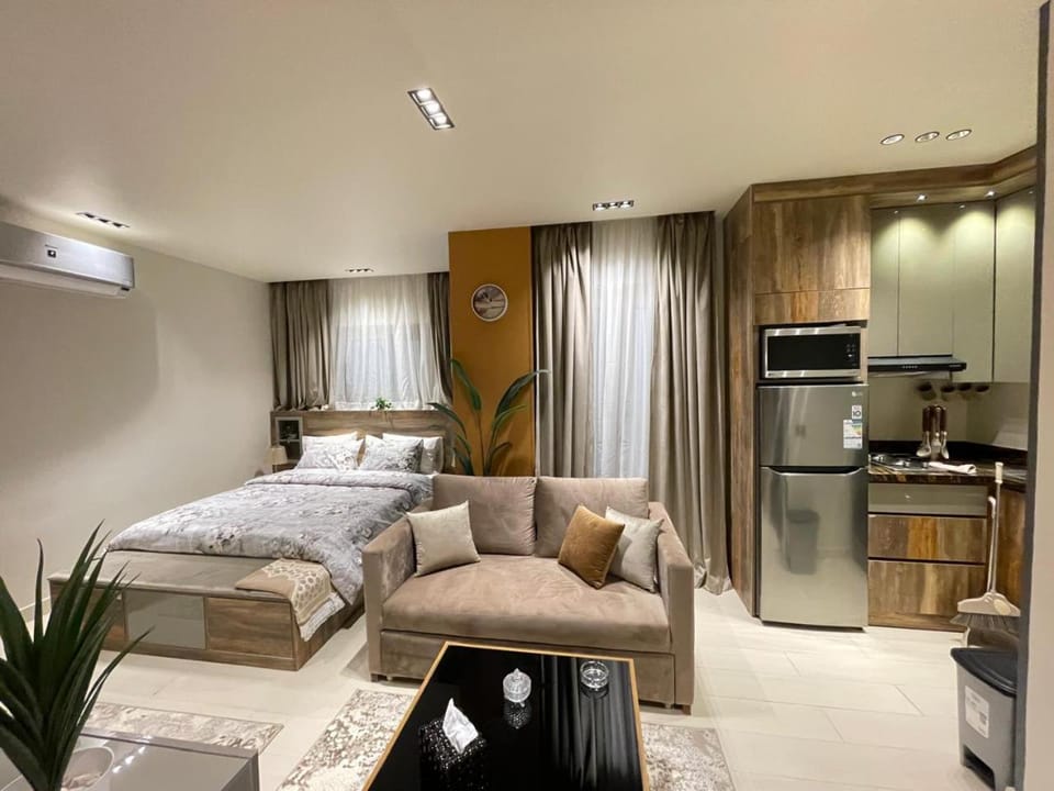 Bed, Kitchen or kitchenette, Living room, Photo of the whole room, Bedroom, oven, stove, air conditioner