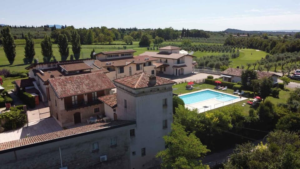 Property building, Bird's eye view, Summer, Swimming pool