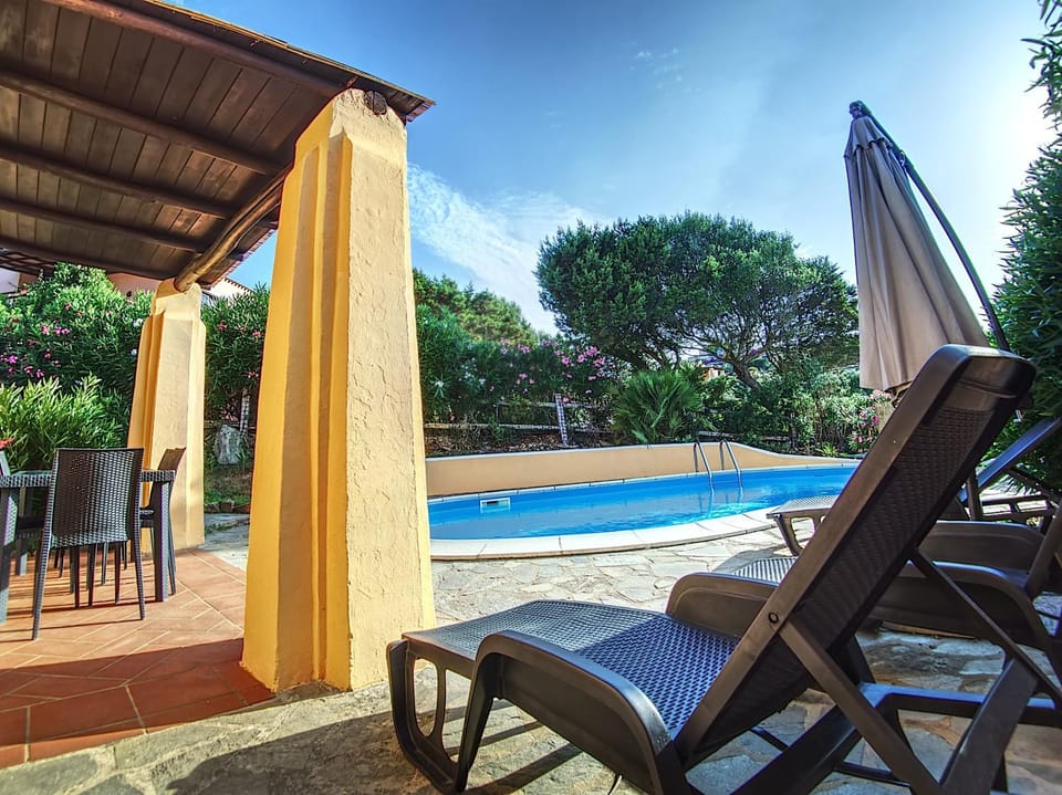 Patio, Swimming pool, sunbed