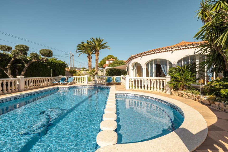 Property building, Living room, Swimming pool