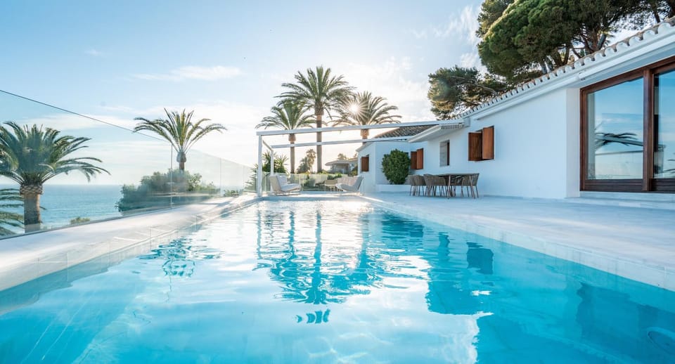 Property building, Living room, Swimming pool