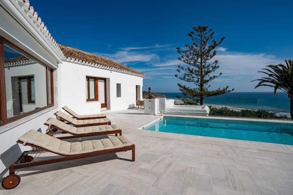 Property building, Living room, Swimming pool
