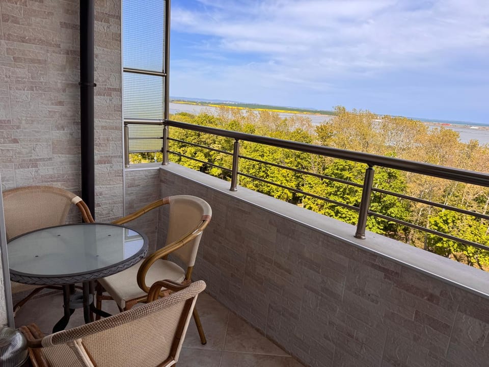 Day, Natural landscape, View (from property/room), Balcony/Terrace, Dining area, Sea view