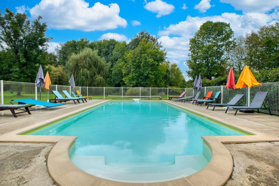 Property building, Living room, Swimming pool