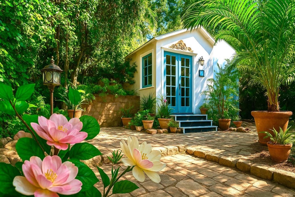 Property building, Garden, Garden, Balcony/Terrace, Garden view