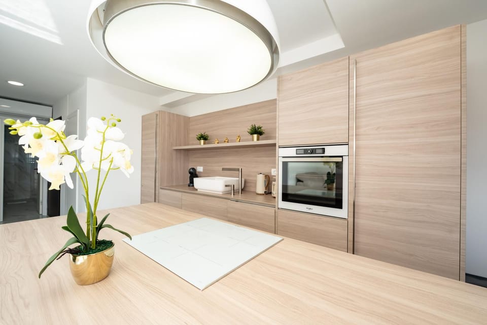 Kitchen or kitchenette, oven, stove, toaster