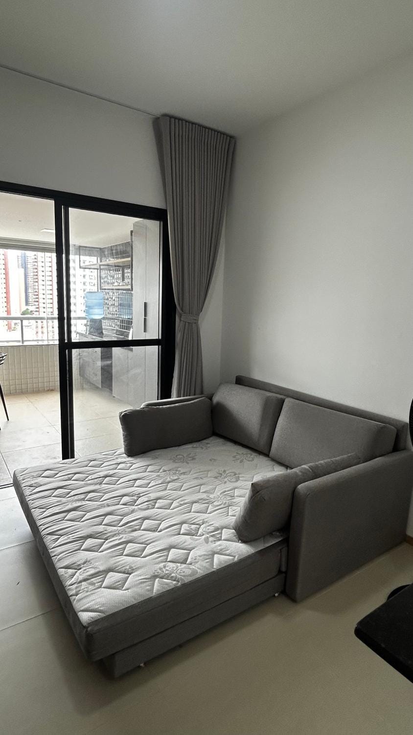 Bed, Living room, Seating area