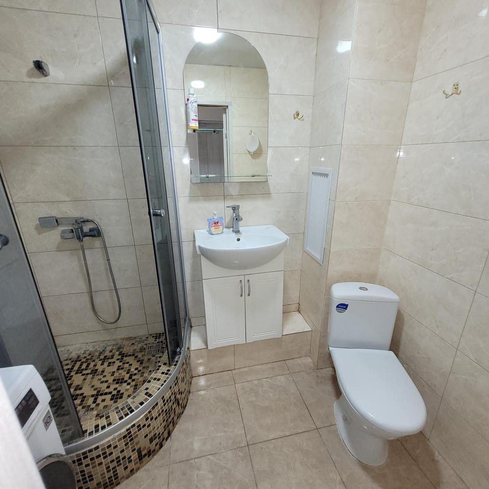 Shower, Toilet, towels
