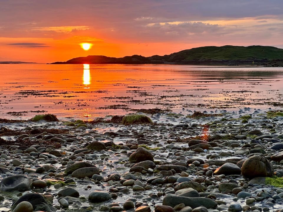 Nearby landmark, Natural landscape, Beach, Landmark view, Sunset