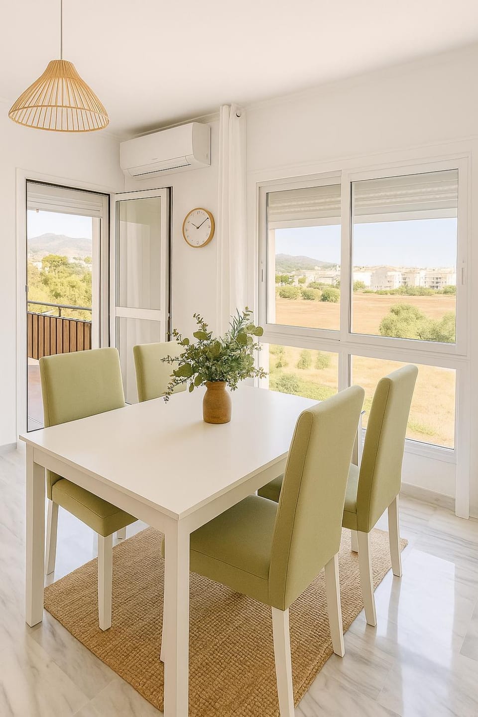 Living room, Seating area, Dining area, air conditioner